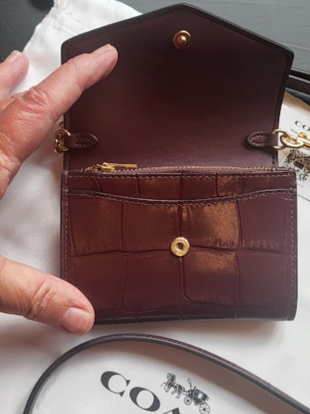 Coach Mini Envelope Wallet With Strap Style #CU175 With Coach Dust Bag - Picture 12 of 13
